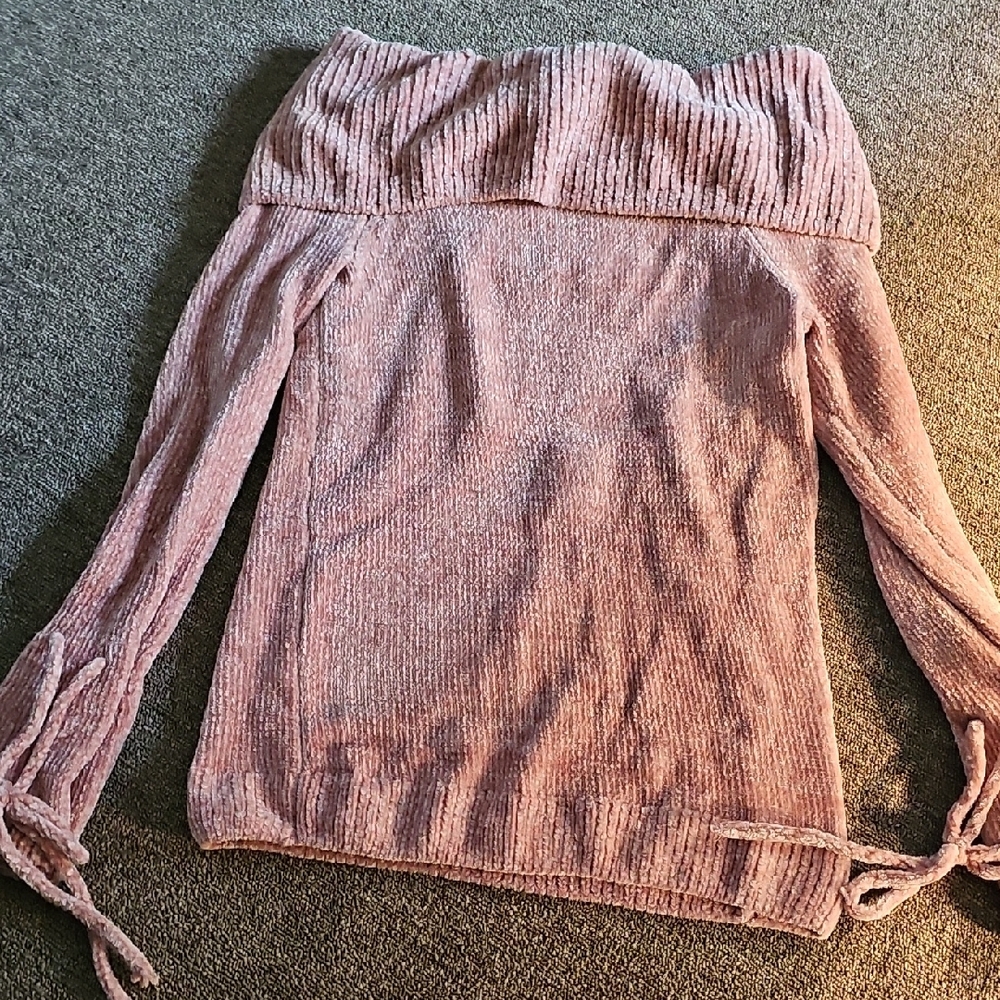 Pink Off-Shoulder Women's Sweater